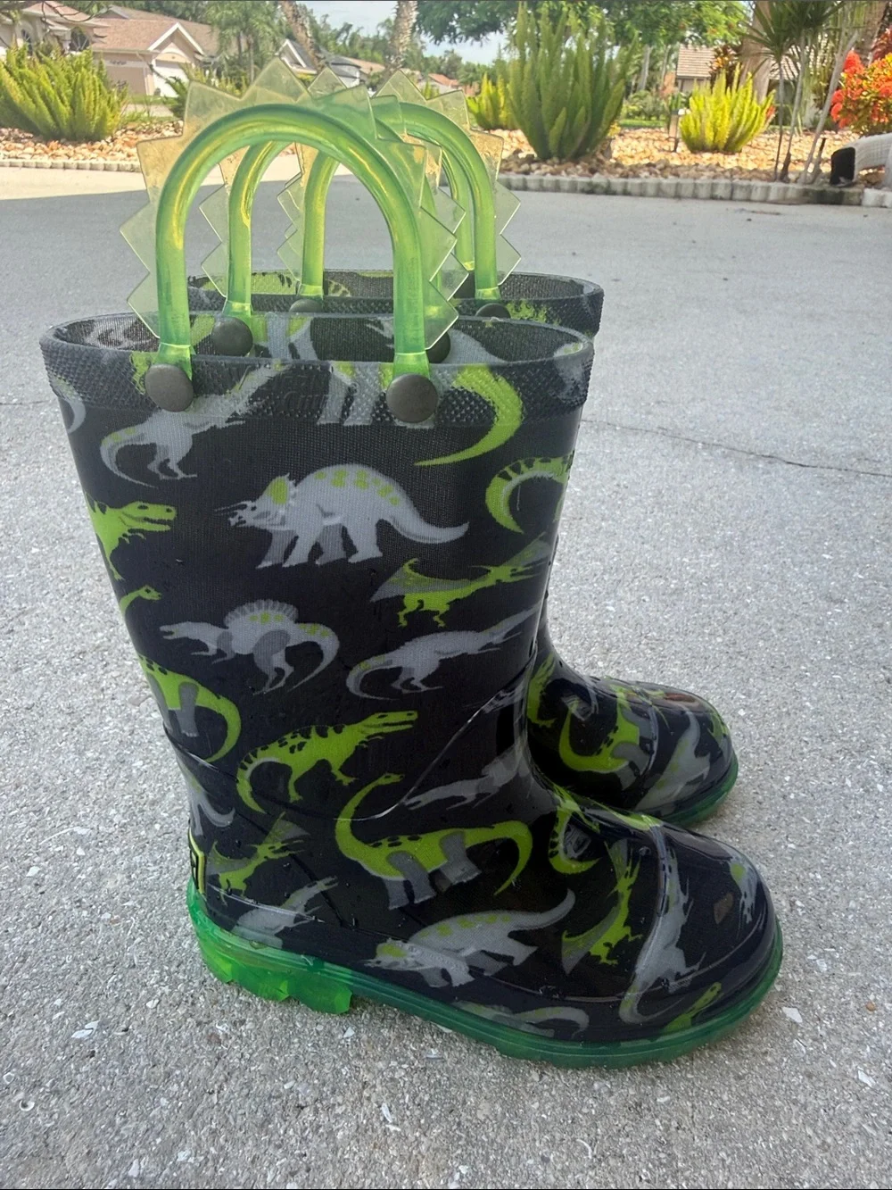 Kids' Light-Up Dinosaur Rain Boots size 9